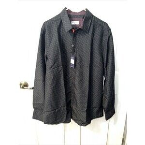 Berto Romani‎ Mens Shirt Black Flip Cuff- Size 2XL-New W Tags